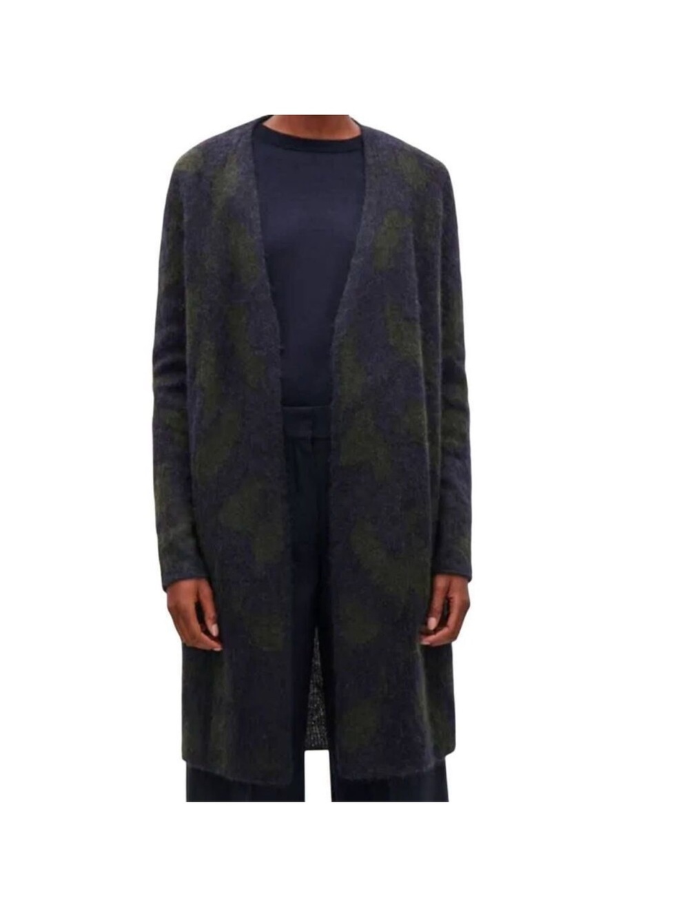 NWT COS Sweater Women's Small Cardigan Mohair Wool Jacquard Long Cozy
